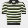MICHAEL Michael Kors Damen TRI COLOR STRIPE TEE - T-Shirt Print - Leaf Green -MICHAEL Michael Kors 9d2c7e09a2ca435ea3631bcdf7030a4b