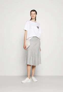 MICHAEL Michael Kors Damen LOGO TAPE MIDI SKIRT - A-Linien-Rock - Pearl Heather -MICHAEL Michael Kors 9e63f437f90a4db8ae17c435edd4d202
