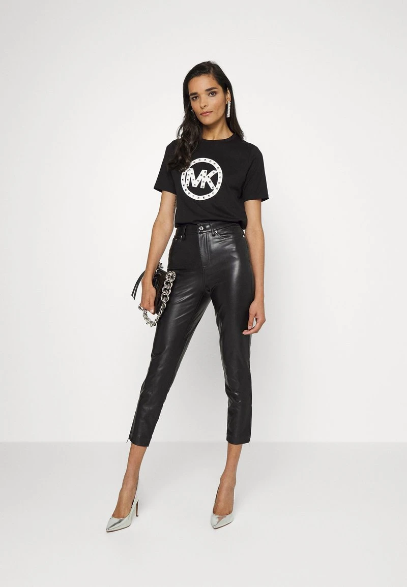 MICHAEL Michael Kors Damen STUD CIRCLE LOGO TEE - T-Shirt Print - Black 4 MICHAEL Michael Kors Damen STUD CIRCLE LOGO TEE - T-Shirt Print - Black - Image 2