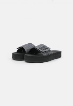 MICHAEL Michael Kors Damen PLATFORM SLIDE - Pantolette Flach - Gunmetal -MICHAEL Michael Kors a6b770e7742e4263ba6e150ce667138d