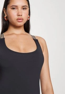 MICHAEL Michael Kors Damen LOGO ELASTIC SCOOP NECK ONEPIECE - Badeanzug - Black -MICHAEL Michael Kors acd60a3050354bdca462ecc894c3d430