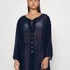 MICHAEL Michael Kors Damen LARGE GROMMET BUTTON FRONT COVERUP - Strandaccessoire - Navy 1 MICHAEL Michael Kors Damen LARGE GROMMET BUTTON FRONT COVERUP - Strandaccessoire - Navy -MICHAEL Michael Kors ad2760159d4b4f8aa783649096c1e86e