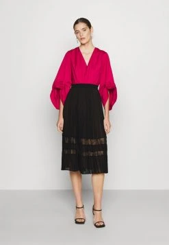 MICHAEL Michael Kors Damen MIDI SKIRT - Faltenrock - Black -MICHAEL Michael Kors ad3af0bc78a647a8b6e030e26d24f8b5