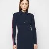 MICHAEL Michael Kors Damen LOGO TAPE SPLIT HEM DRESS - Etuikleid - Midnightblue -MICHAEL Michael Kors b11acc6ee8564a13a69c4ee358bf134c