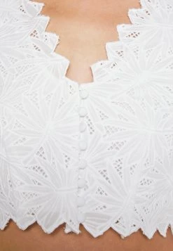 MICHAEL Michael Kors Damen PALM EYELET CROP TOP - Langarmshirt - White -MICHAEL Michael Kors b4cdbd10df894aa6aa223e6e5c551d8e