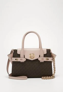 MICHAEL Michael Kors Damen CARMEN FLAP SATCHEL SEMI LUX - Handtasche - Brown/softpink