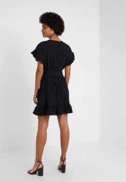 MICHAEL Michael Kors Damen RUFFLE WRAP DRESS - Freizeitkleid - Black -MICHAEL Michael Kors b6af0485a84848ef9d8d2822513fce6d