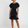 MICHAEL Michael Kors Damen RUFFLE WRAP DRESS - Freizeitkleid - Black -MICHAEL Michael Kors b8b036caaa064ad1a96342937a13c9a6