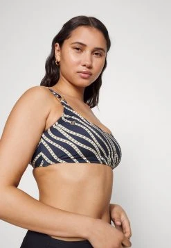 MICHAEL Michael Kors Damen DIAGONAL BELT LOGO RING BRALETTE - Bikini-Top - Navy -MICHAEL Michael Kors b8db0b496ca04145b27f0d60e1e84936