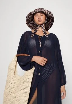 MICHAEL Michael Kors Damen LARGE GROMMET BUTTON FRONT COVERUP - Strandaccessoire - Navy -MICHAEL Michael Kors b9fcd9048e754629bb918df843cc9a85