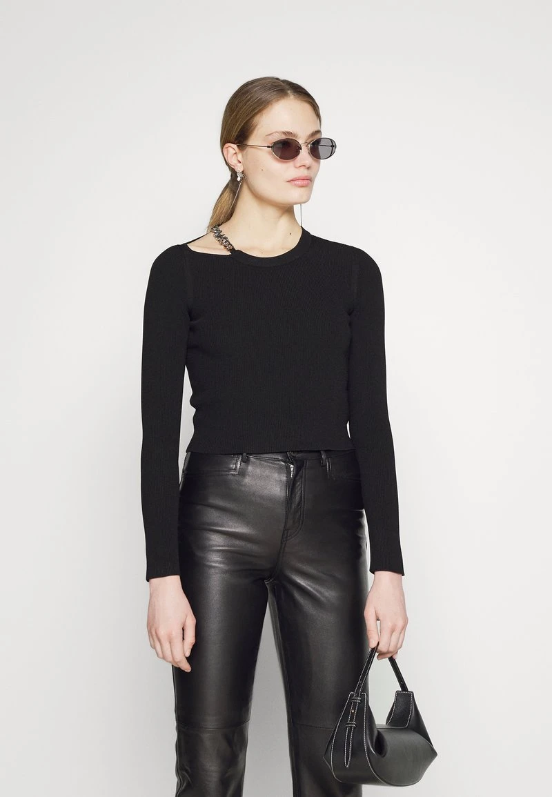 MICHAEL Michael Kors Damen CHAIN CUTOUT FITTED - Strickpullover - Black 6 MICHAEL Michael Kors Damen CHAIN CUTOUT FITTED - Strickpullover - Black - Image 4