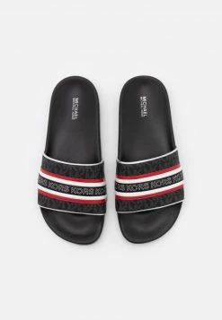 MICHAEL Michael Kors Damen GIMORE SLIDE - Pantolette Flach - Black/crimson -MICHAEL Michael Kors c052cc0b1d1a49a483ba4dae955adede