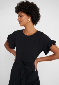 MICHAEL Michael Kors Damen RUFFLE WRAP DRESS - Freizeitkleid - Black -MICHAEL Michael Kors c0ea9c84be1b4b2798cde1e262c36061