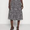 MICHAEL Michael Kors Damen HIPPIE MIDI SKIRT - A-Linien-Rock - Black/white