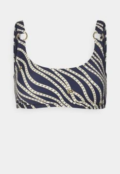MICHAEL Michael Kors Damen DIAGONAL BELT LOGO RING BRALETTE - Bikini-Top - Navy -MICHAEL Michael Kors c27f2fb589a548098ce27e247a59a7d3
