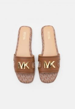 MICHAEL Michael Kors Damen KIPPY SLIDE - Pantolette Flach - Luggage -MICHAEL Michael Kors c50e4713fae241b090cd54580a23c634