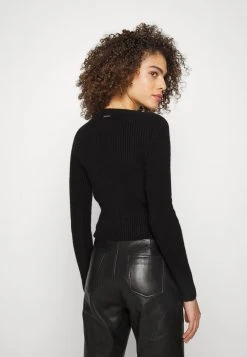 MICHAEL Michael Kors Damen CHAIN CUT OUT CROP - Strickpullover - Black 11 MICHAEL Michael Kors Damen CHAIN CUT OUT CROP - Strickpullover - Black -MICHAEL Michael Kors c621b2790eed436086c8a63848c893de