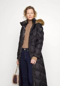 MICHAEL Michael Kors Damen DOG WALKER LENGTH BELTED COAT HOOD RIM - Daunenmantel - Black -MICHAEL Michael Kors ce729fcc33554a3fbdb78ba7e80a5d37