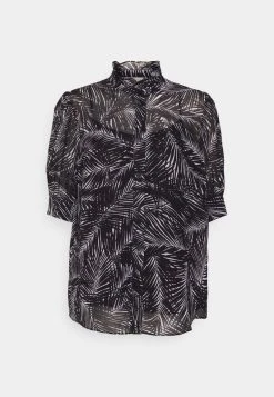 MICHAEL Michael Kors Damen PALM SHORT PUFF - Bluse - White/black 12 MICHAEL Michael Kors Damen PALM SHORT PUFF - Bluse - White/black -MICHAEL Michael Kors d3f708f80f3847be8d3da692da786291