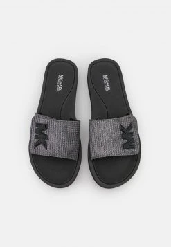 MICHAEL Michael Kors Damen PLATFORM SLIDE - Pantolette Flach - Gunmetal -MICHAEL Michael Kors d86f09a502f8480cba498521774a46f5