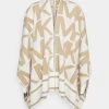 MICHAEL Michael Kors Damen LOGO PONCHO - Cape - White/khaki -MICHAEL Michael Kors e03f10cf1ada45a5a9dfca60aeed29fd