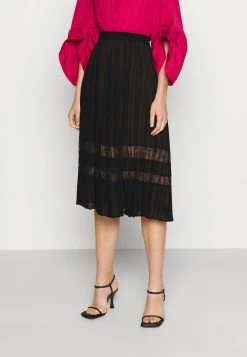 MICHAEL Michael Kors Damen MIDI SKIRT - Faltenrock - Black